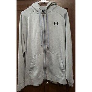 Under Armour, Men's, Full Zip Jacket, Gray w/Black Logo, Size 2XL, EUC